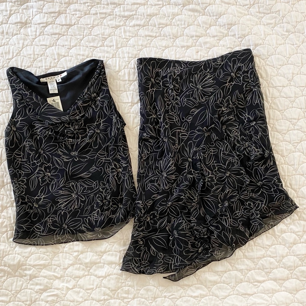 Max Studio Silk Dress 2-piece Set - SP